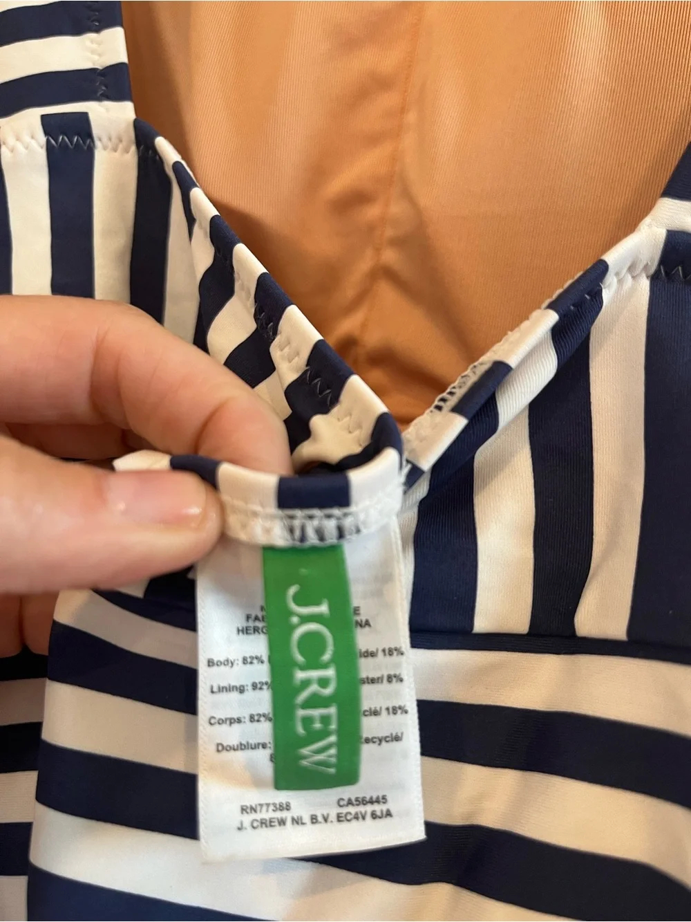 J. Crew Cap-Sleeve One-Piece Swimsuit in Classic Stripe - Size 10